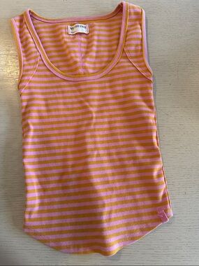 We The Free Pink & Orange Striped Tank Top